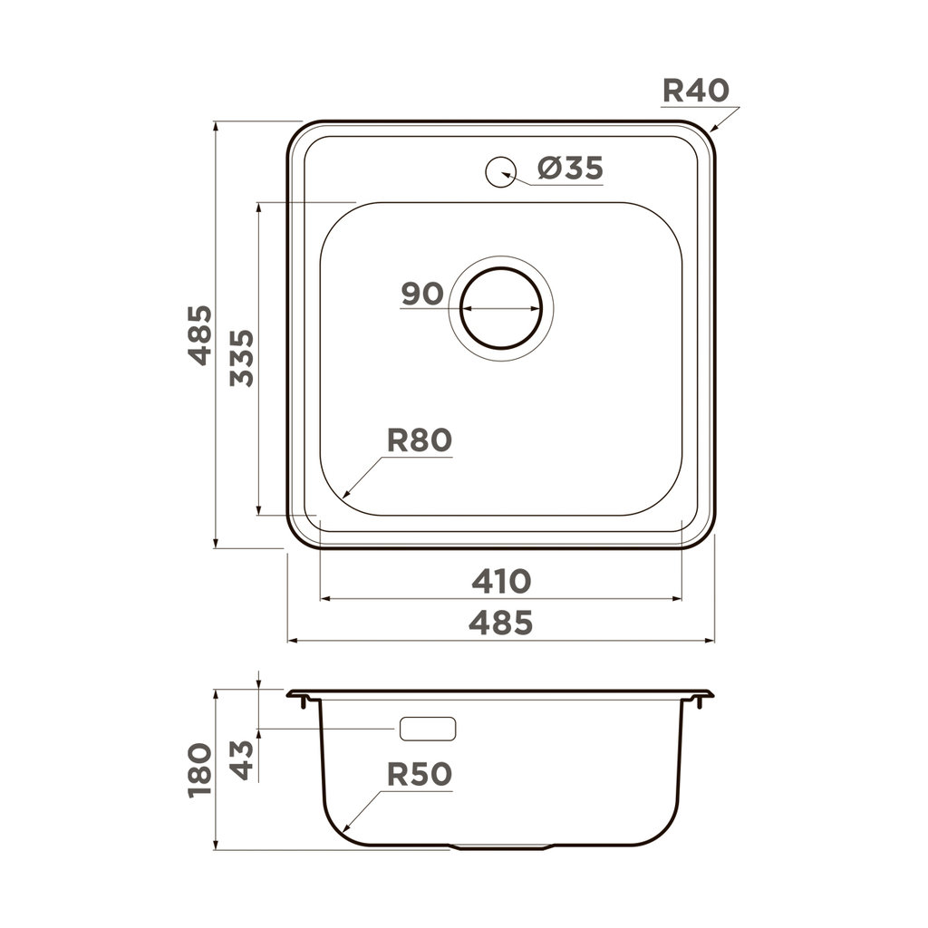 Кухонная мойка Notoro 48 SI Matt OMOIKIRI 4997437 - Вид №4