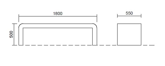 Бетонная скамья без спинки Studio Città SYMPLE ARCH-00060018 - Вид №2