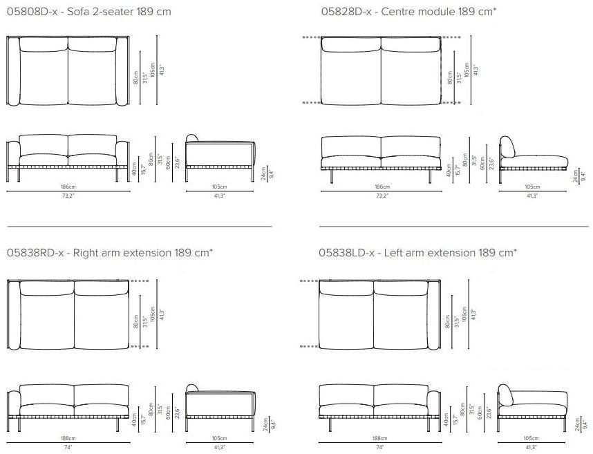 TRIBÙ Угловой диван из ткани с шезлонгом Natal alu sofa sun-id-1400871 - Вид №16