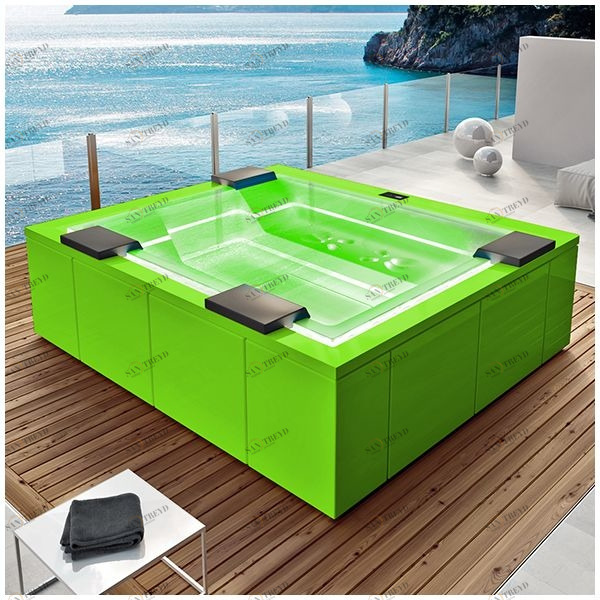 Бассейн Gruppo Treesse Zen PRO-V202P-S прямоугольный spa с гидромассажем аэромассажем хромотерапией встроенный салатовый PROV202PS