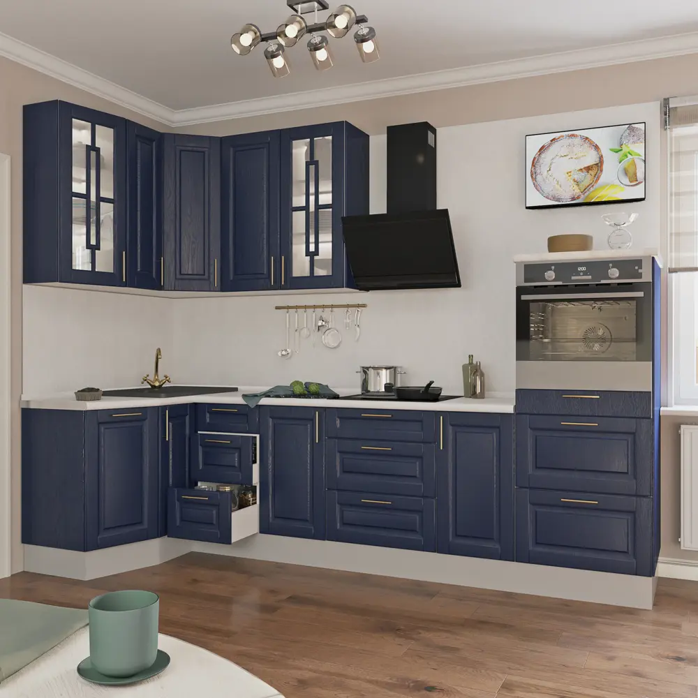 Витрина для шкафа Delinia «Антея» 60x35 см, МДФ, цвет синий STLM-2111078 - Вид №4