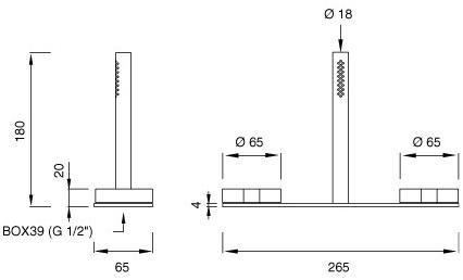 Ceadesign Набор из 2 смесителей для ванны с прогрессивной кромкой и ручным душем Giotto Gio 110 - Вид №1