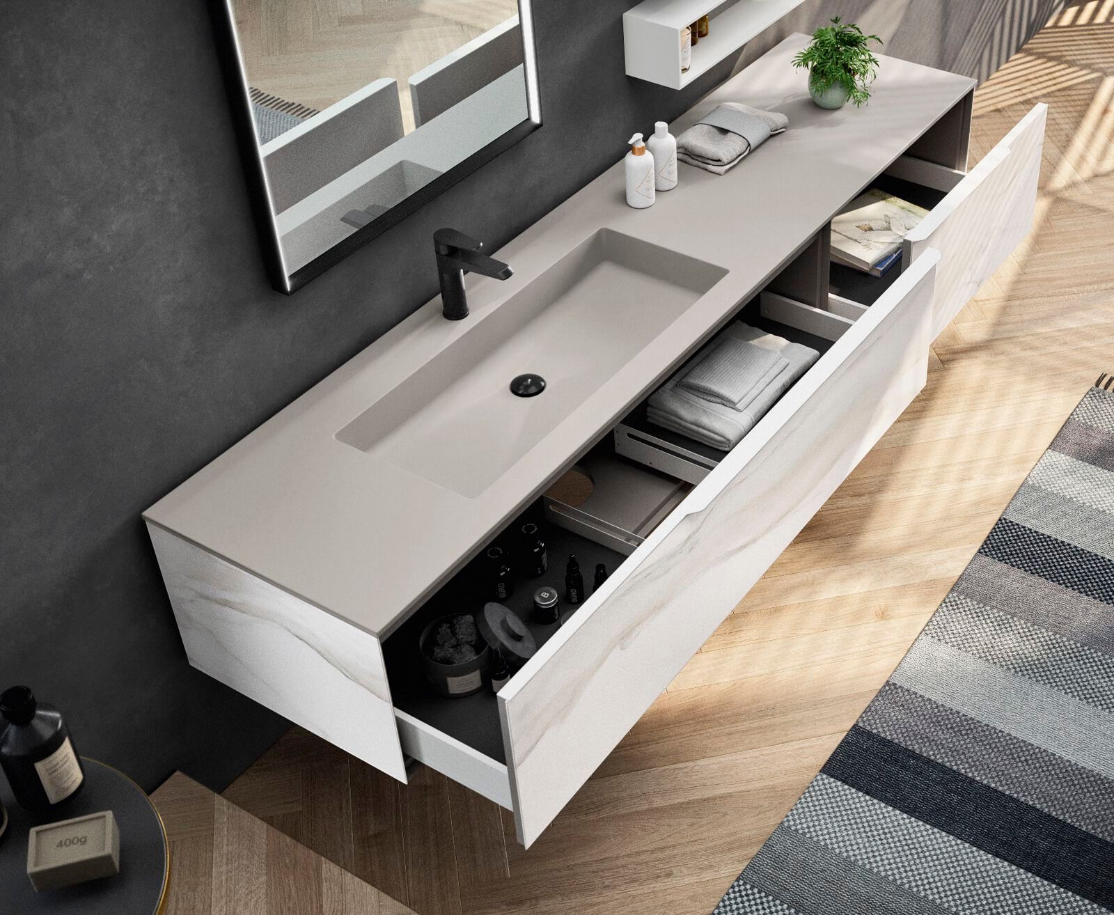 Подвесной шкаф для умывальника с зеркалом Gruppo Geromin Eclipse ARCH-00123539 - Вид №2