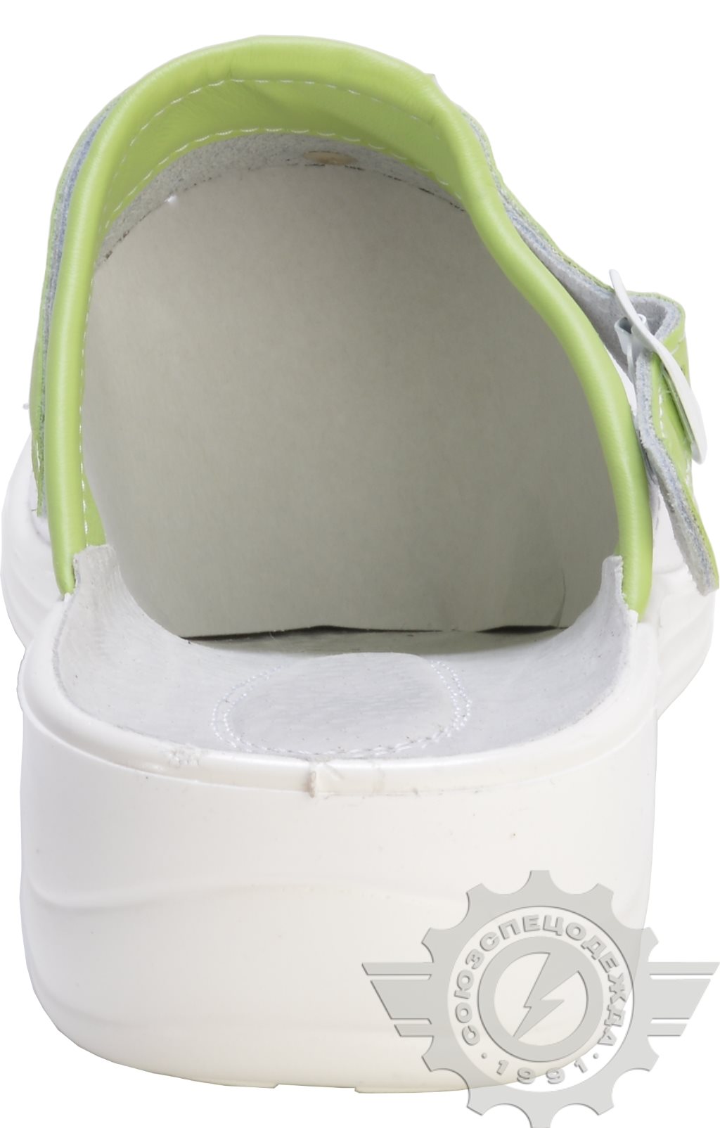 63190 Туфли Сабо "Комфорт" белые с салатовым  Медицинская обувь размер 38 Спецодежда  - Вид №2