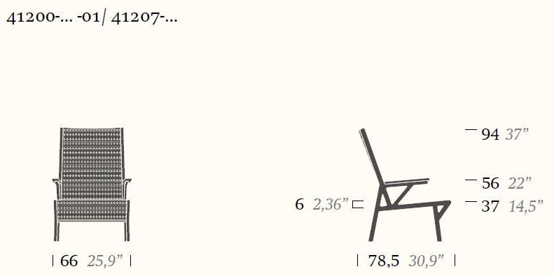 Kettal Садовое кресло с высокой спинкой Vieques #41200-.../41207-... - Вид №1