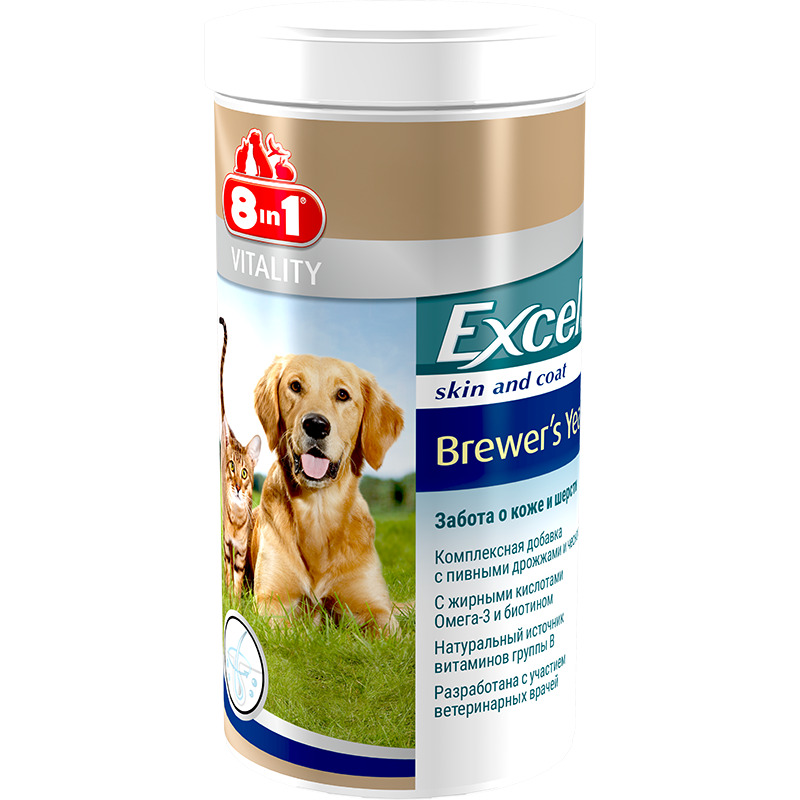 ПР0014600 Пивные дрожжи Excel для кошек и собак 140таб. 8 in 1 8 in 1 Pets 