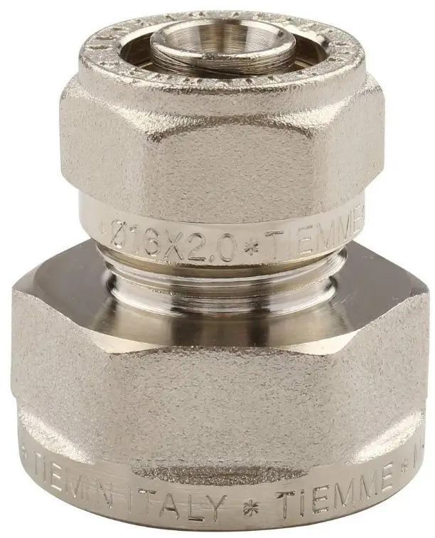 91683295 Муфта комбинированная Tiemme 1/2"x16 мм ВР латунь STLM-0805000