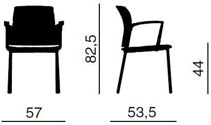 Quadrifoglio Стул полипропиленовый с подлокотниками College sun-id-1420427 - Вид №4