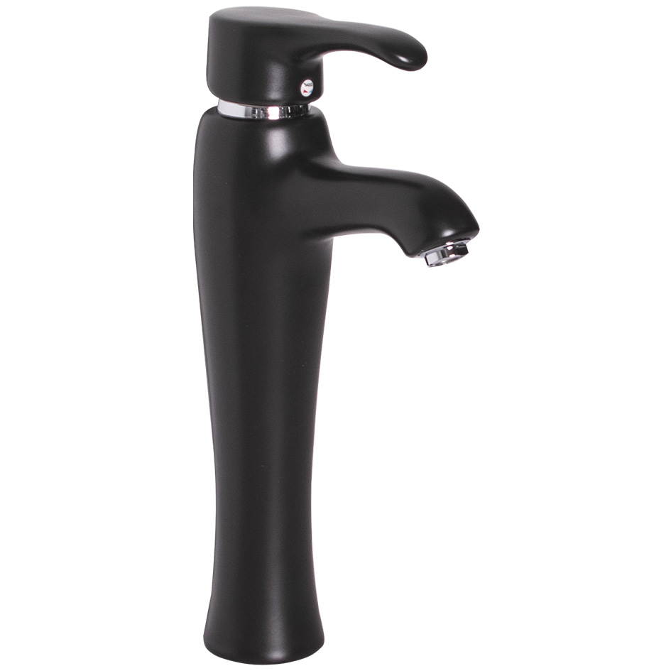 Смеситель д/ум MLN-F-001CBK-M керамический, однорычажный, черный матовый, высокий MELANA 