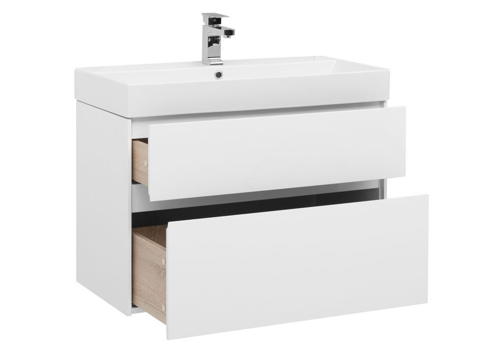 Тумба с раковиной Aquanet Бруклин 85 белый 00203960 - Вид №1