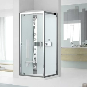 Novellini. Душевая кабина термостатическая 90x90 GF90 HYDROMASSAGE с низким душевым поддоном и крышей GLAX 3