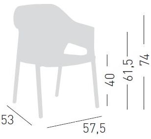 GABER Штабелируемый садовый стул из технополимера со встроенной подушкой Minush sun-id-1430495 - Вид №3