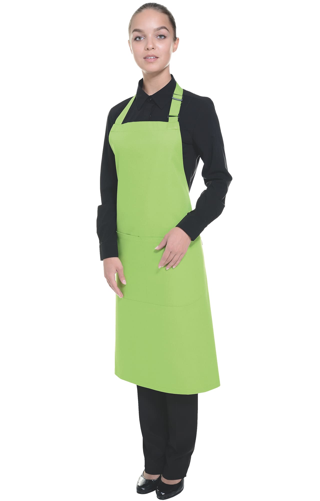 60401 Фартук с нагрудником spring green (весенний зеленый) FLORA  Одежда для официантов  размер  - Вид №2