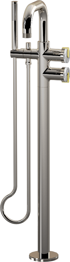 E-11557-R2MW-L1PB-PN Смеситель напольный отдельностоящий (внешняя часть) GRAFF MOD+