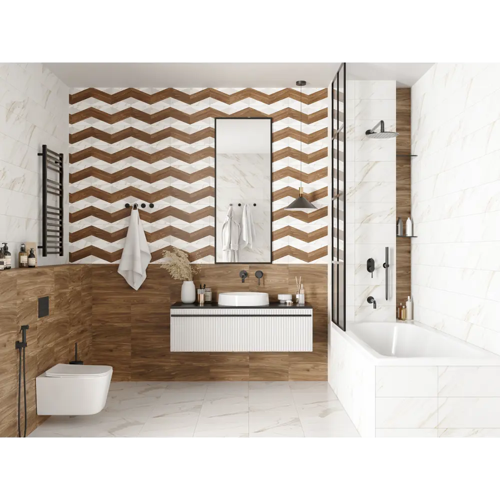 Настенная плитка KREAFORTA Mersey Wood Mix 3 20x40 см 1.62 м² матовая цвет мульти STLM-2138332 - Вид №6