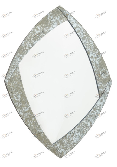 Зеркало настенное в фигурной серой раме Fleta PUSHA ДИЗАЙНЕРСКИЕ 062621 Серый 