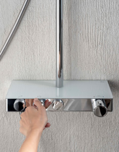 Латунь термостатический настенный душ колонка с переключателем