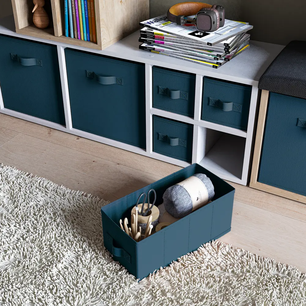 Короб Spaceo KUB 15x15x31 см 6.9 л полипропилен цвет синий STLM-2103294 - Вид №3