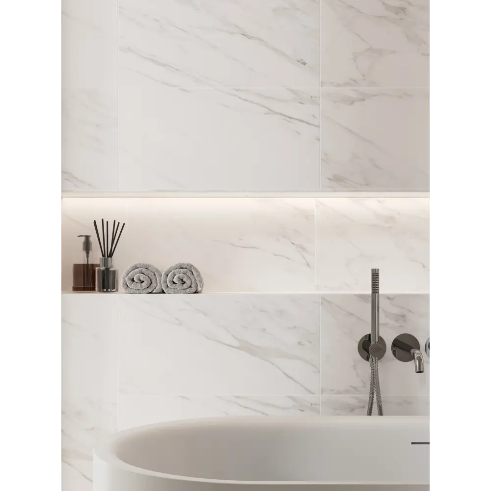 Глазурованный керамогранит Lumen 30x60 см 1.44 м² матовый цвет белый Santreyd STLM-2123959 - Вид №10