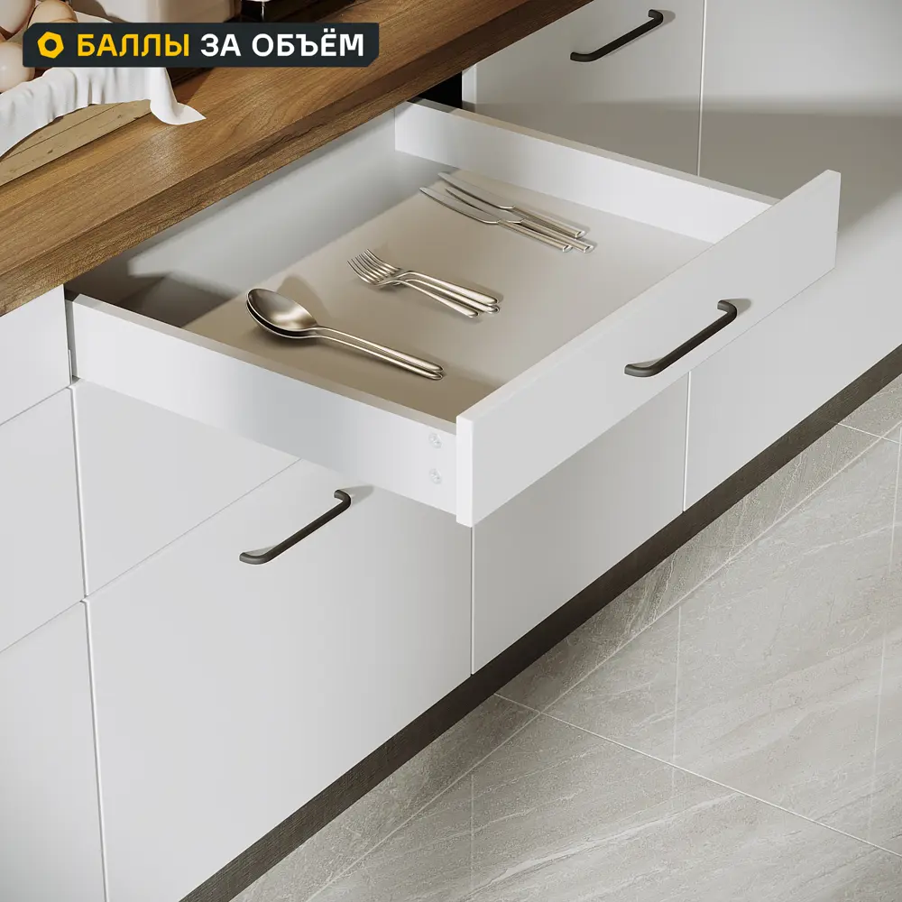 Выдвижной ящик для кухни 55.2x8.1x51.1 см KONSENSA ДСП цвет серый Отсутствует STLM-2095003