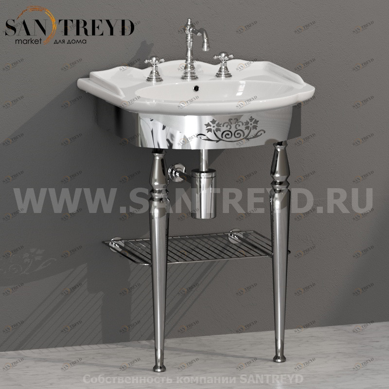 PATC57 Напольная структура 57 см цвет Хромированный Globo Paestum Италия Ceramica Globo