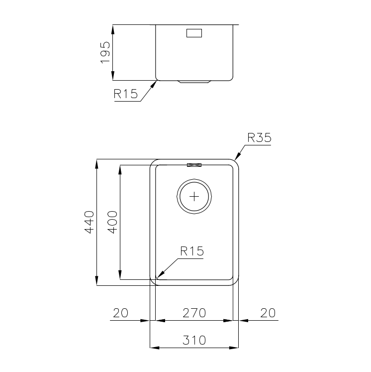 2152850 Мойка KE - R15 2152850 Fosterspa  - Вид №1