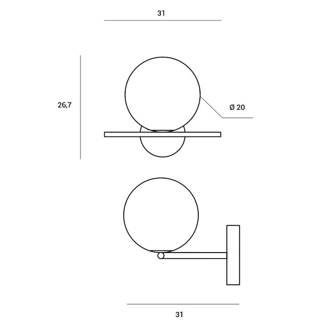 Miloox 1744.207 Настенный светильник с черным каркасом JUGEN. - Вид №2