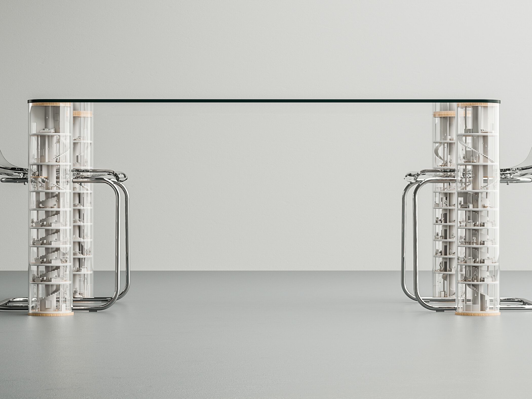 Прямоугольный стеклянный обеденный стол LO Contemporary TOKYO SKY ARCH-00089695 - Вид №2