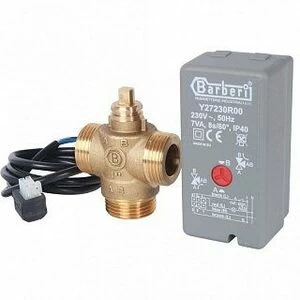 Зональный клапан STOUT 1" 3-ходовой 220V c сервоприводом компактный