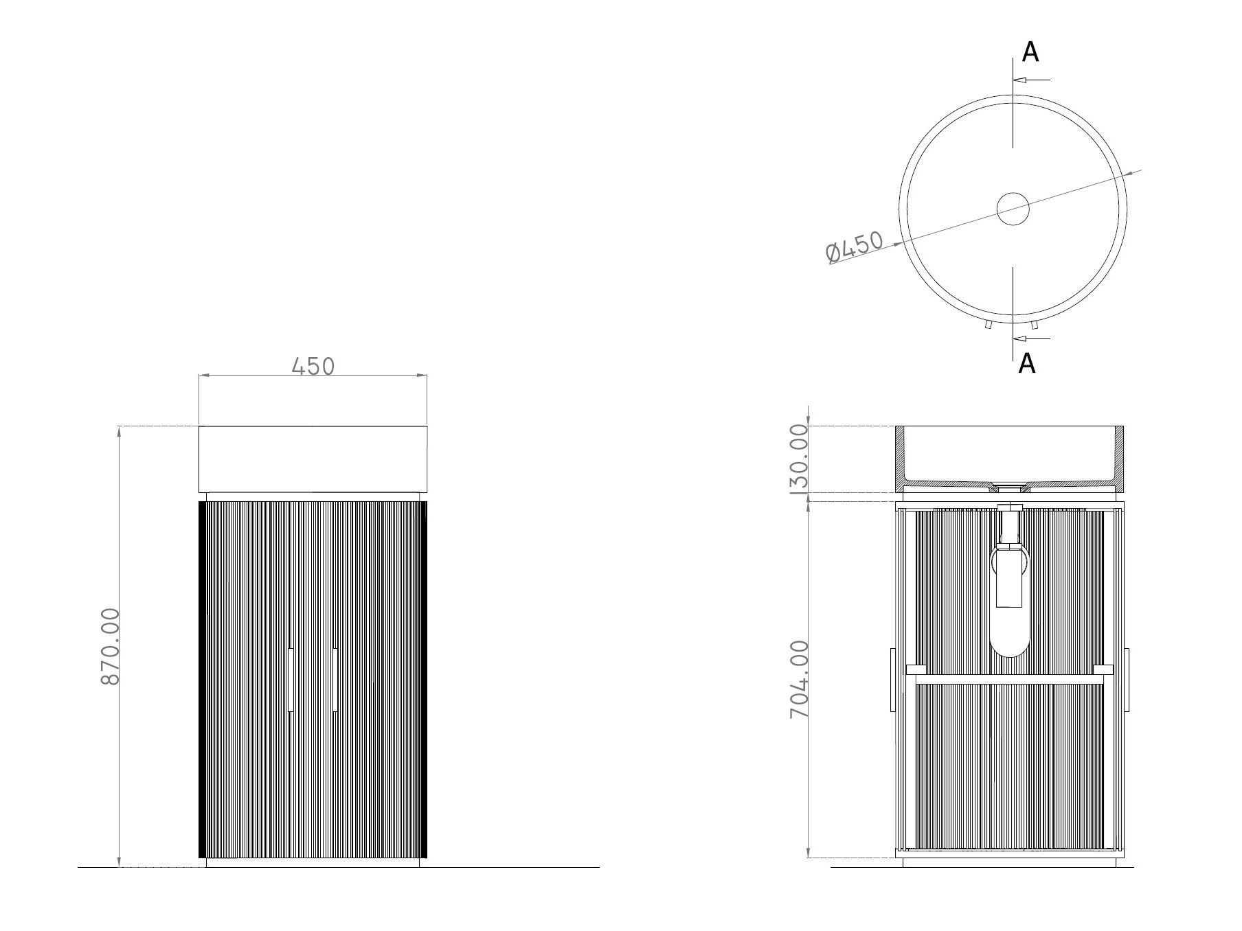 Мраморная отдельно стоящая круглая раковина MOMA Design Башня Эдо ARCH-00052994