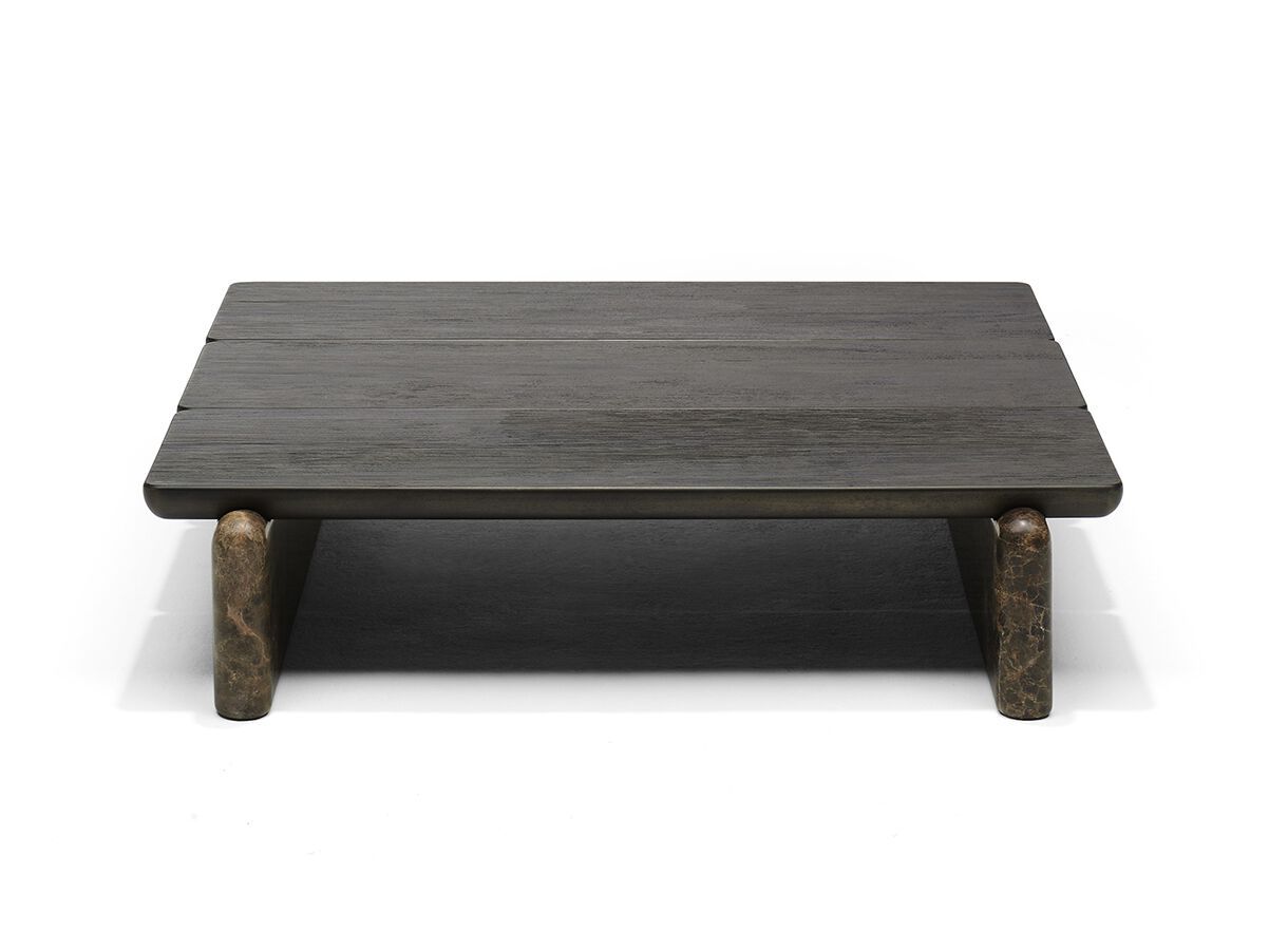 Низкий квадратный стол из дерева и мрамора Dark Emperador Linteloo FORMA ARCH-00089063