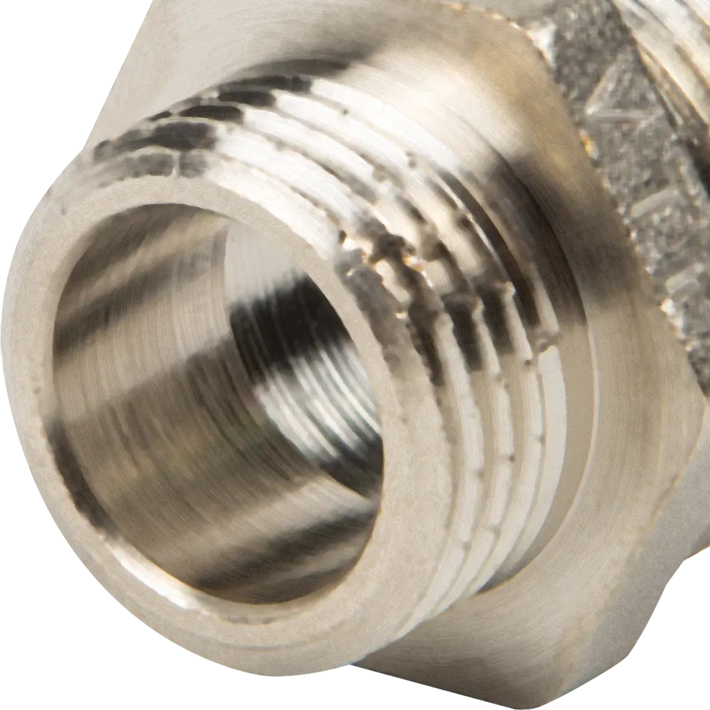 Ниппель переходной Valtec наружная резьба 3/4"х1/2" мм никелированная латунь VTr.580.N.0504 STLM-2092211 - Вид №1