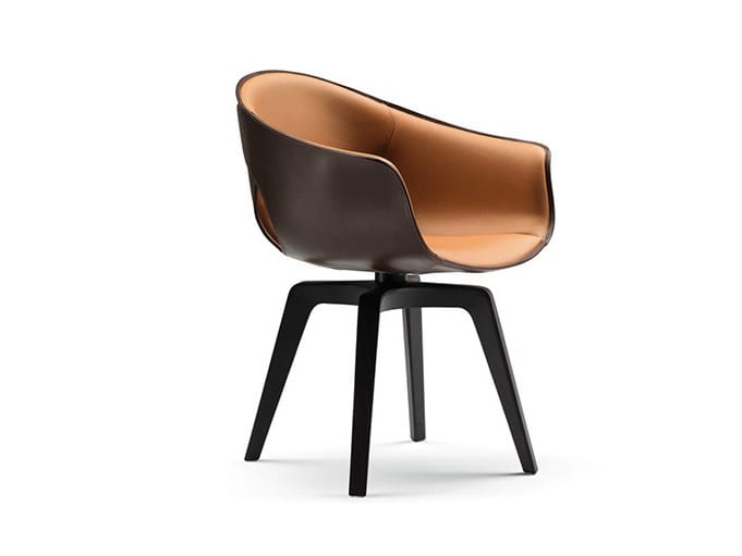 Кожаный поворотный стул с подлокотниками Poltrona Frau офис-офисные кресла ARCH-00130096 - Вид №1