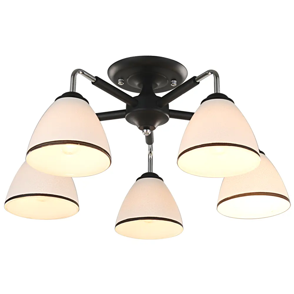 Люстра Inspire Poitiers - черная потолочная с 5 стеклянными плафонами 85113381 STLM-0058958 - Вид №5