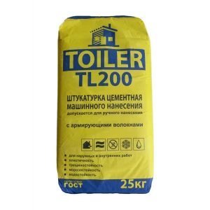 Штукатурка цементная механизированная Toiler TL200 25 кг