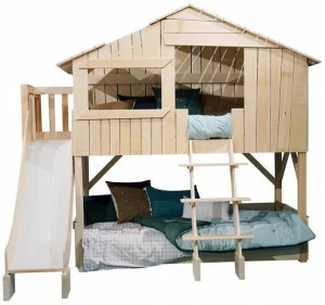 Mathy by Bols Кровать двухъярусная из липы с горкой и платформой Lits creatifs