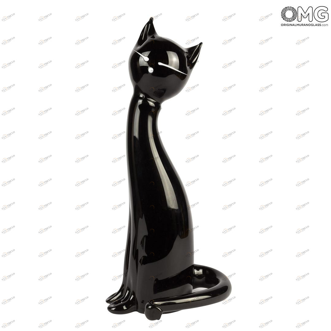 2849 ORIGINALMURANOGLASS Скульптура Грациозный Белый Кот - Original Murano Glass OMG 16 см 