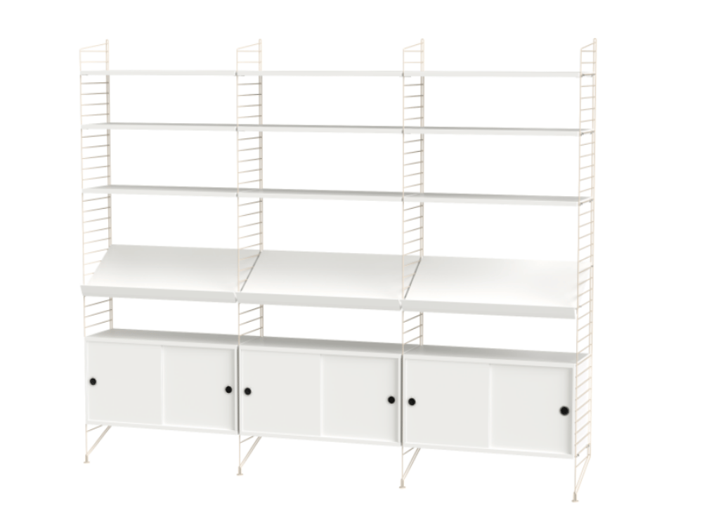 Секционный книжный шкаф из стали с порошковым покрытием String Furniture LIVING ROOM G ARCH-00113877