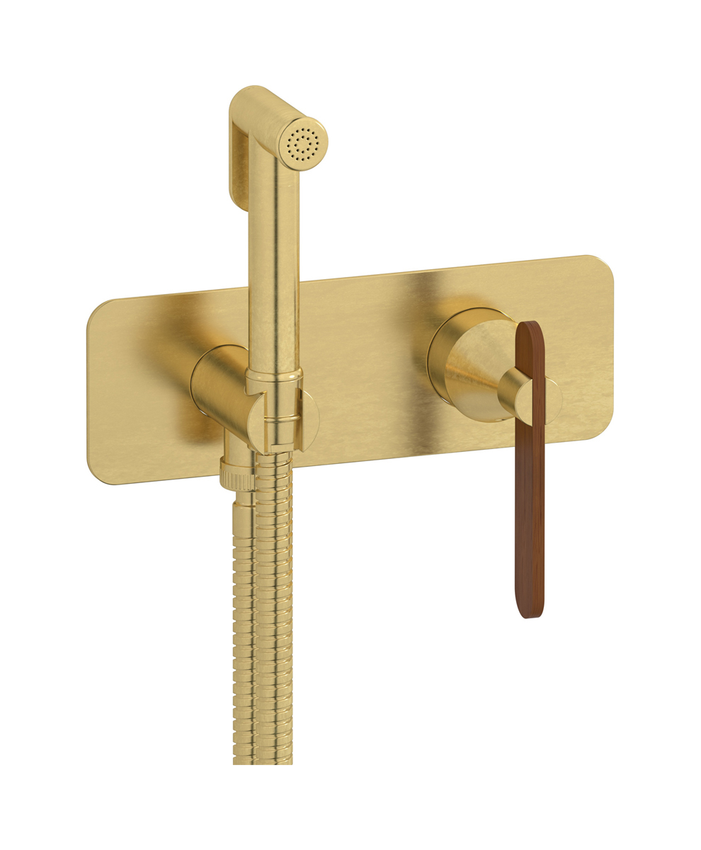 Внешние части гигенического душа со смесителем. WE ARE IB oh300ss Natural Brass Soho