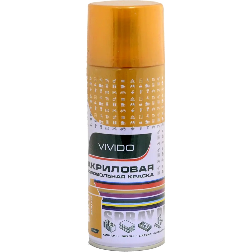 Краска аэрозольная Vivido цвет золотой металлик STLM-2210872