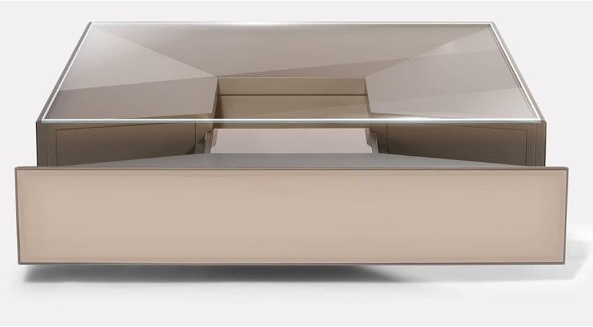 MORADA Низкий стеклянный журнальный столик с вещевым ящиком  Scrigno ct  - Вид №2