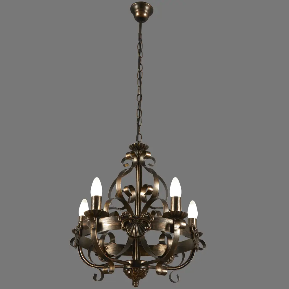 Люстра подвесная Vitaluce Kantri 5 ламп 15м² Е14 цвет черненое золото STLM-2145705 - Вид №1