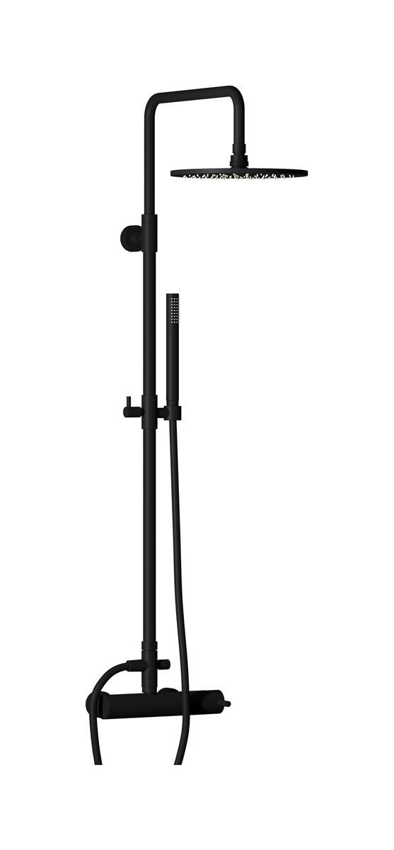Душевая колонна Whynot со смесителем, круглым верхним душем и лейкой WE ARE IB mt127np Matt Black Indoor Shower