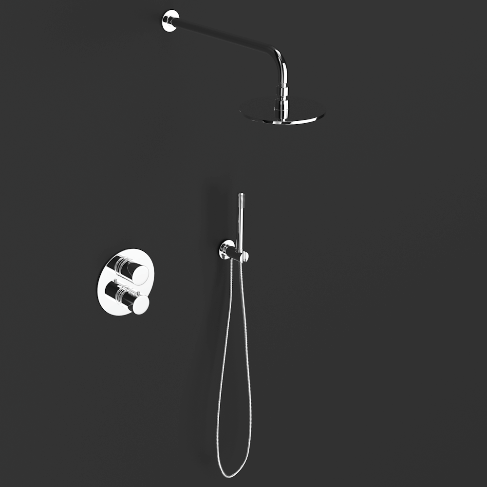 D423-B Термостатический двухходовой встраиваемый душ Duten  - Вид №1