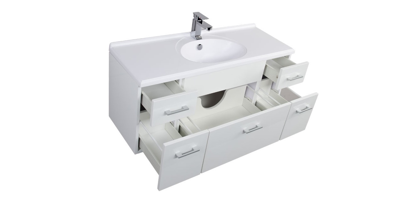 Комплект мебели Aquanet Данте 110 L белый (1 навесной шкафчик) 00164823 - Вид №4