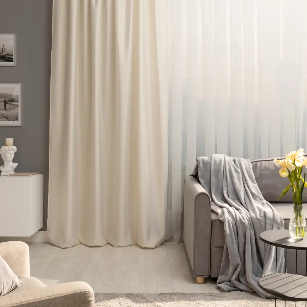 Штора на ленте со скрытыми петлями KREAFORTA Etienne 200x280 см золотой STLM-2148625 - Вид №3