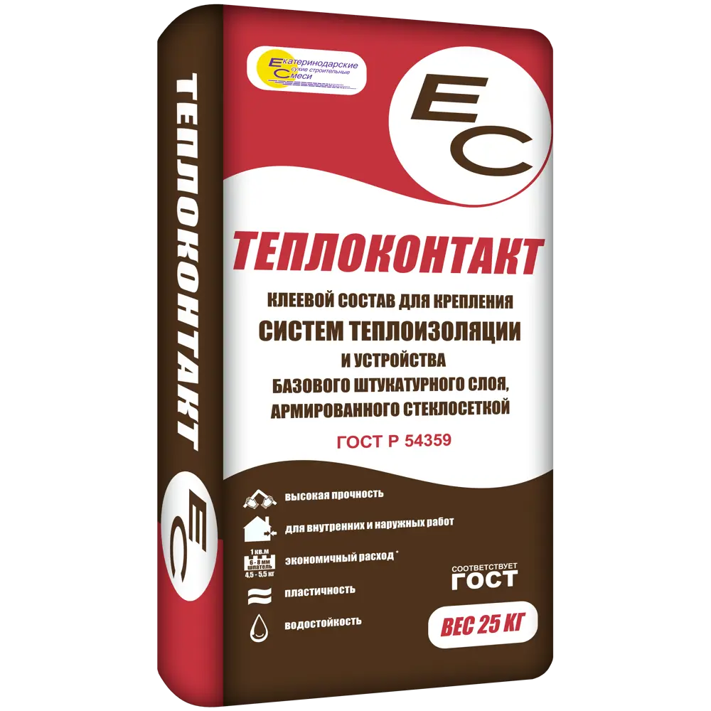 Клей для теплоизоляции ЕС Теплоконтакт 25 кг EC STLM-2058473