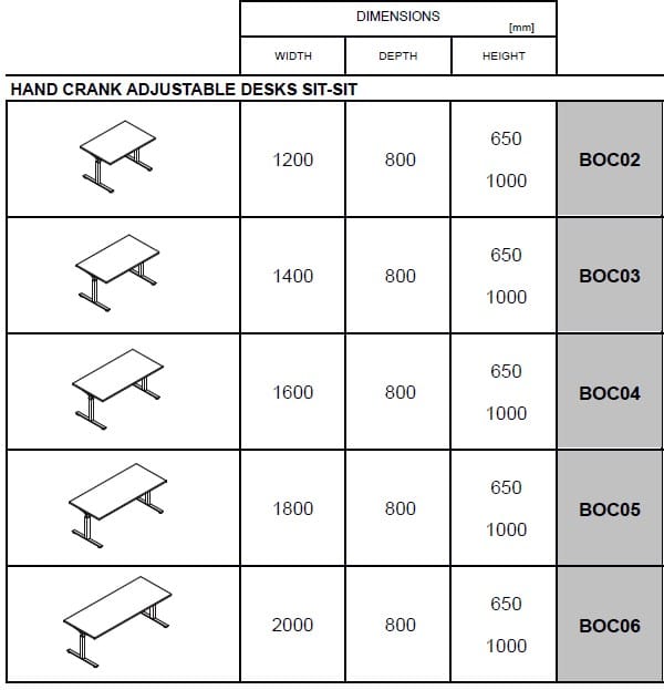 Прямоугольный стол с регулируемой высотой MDD Ogi ARCH-00022611 - Вид №3