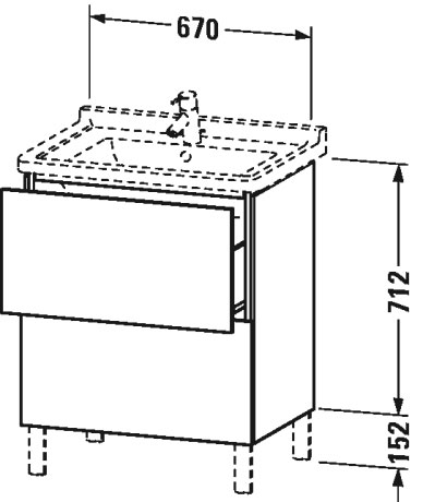 LC660803131 L-Cube Тумбочка напольная Сосна серебристая, декор Duravit - Вид №2