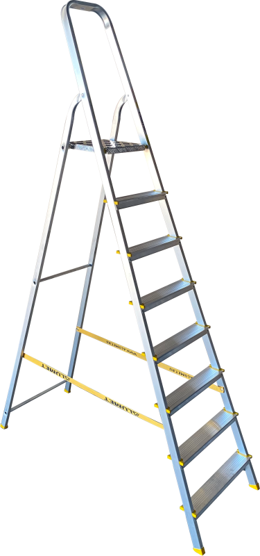 Стремянка алюминиевая с анодированным покрытием Premium APA 7008 ALUMET 